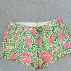 Lilly Pulitzer Women’s Printed Cotton Shorts in Pink & Green
